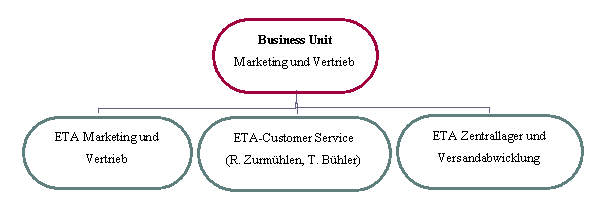 Abbildung 2: Interne Organisation der BU Marketing und Vertrieb