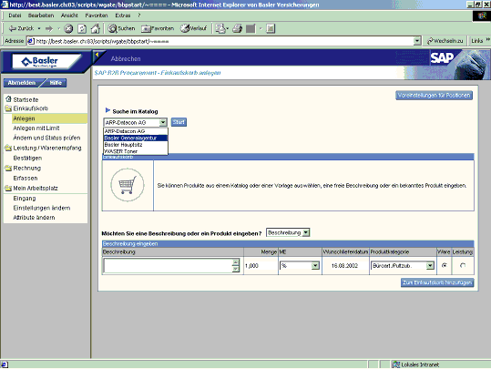 Abbildung 6: ScreenShot BBP Katalogauswahl. Abbildung 6: ScreenShot BBP Katalogauswahl.