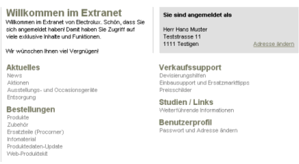 Abbildung 3: Extranet für registrierte Partner. Abbildung 3: Extranet für registrierte Partner.