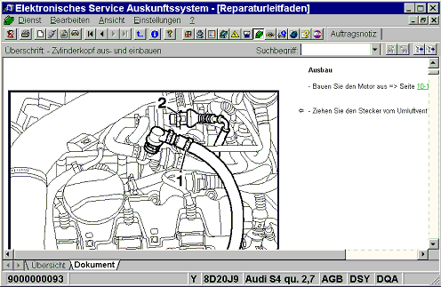 Abbildung 6: Elektronisches Service Auskunftssystem ELSA - Ansicht im Reparaturleitfaden. Abbildung 6: Elektronisches Service Auskunftssystem ELSA - Ansicht im Reparaturleitfaden.