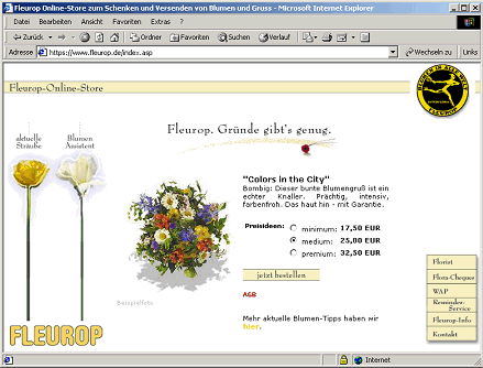 Fig. 2.1: The website of www.fleurop.de