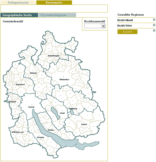 Abbildung: Kartensuche