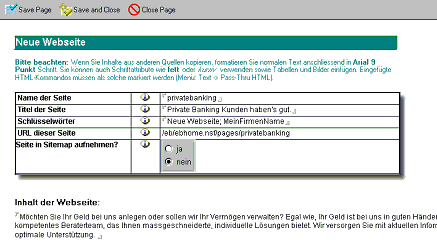 Abb. 4.1: Erfassung einer Webseite durch den Content-Owner