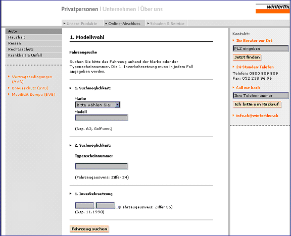 Abbildung 2.1 Online-Formular Abbildung 2.1 Online-Formular