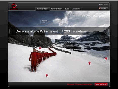 Abb. 2: Startseite der Microsite Testevent 2.0