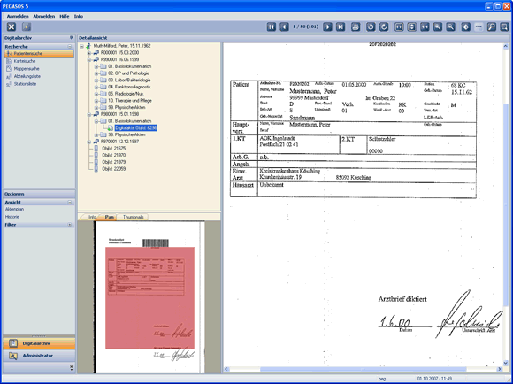 Abb. 1: Dokumentenanzeige über PEGASOS Web-Client Abb. 1: Dokumentenanzeige über PEGASOS Web-Client