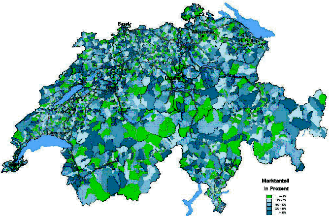 Abbildung 2: Darstellung der Informationen mittels Geo-Marketing.