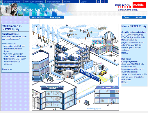 Abbildung 1: Startseite mit persönlicher, tageszeitabhängiger Ansprache im Winter-Look