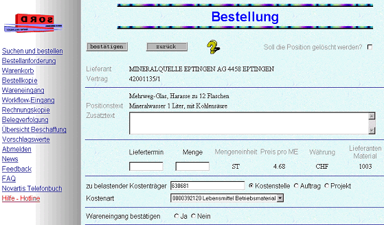 Abbildung 2: Benutzerfläche im System SORD.