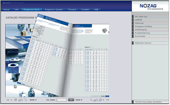 Abb. 2: Der Online-Blätterkatalog der Nozag. Abb. 2: Der Online-Blätterkatalog der Nozag.