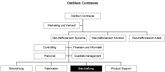 Abbildung 1: Organisationsform der Oerlikon Contraves (vereinfachte Darstellung).