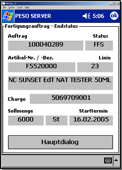 Abbildung 5: Bedienermaske Funkterminal aus dem PESO-Projekt