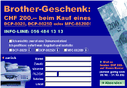 Abbildung 3: Promotionsseite auf www.brother.ch Abbildung 3: Promotionsseite auf www.brother.ch