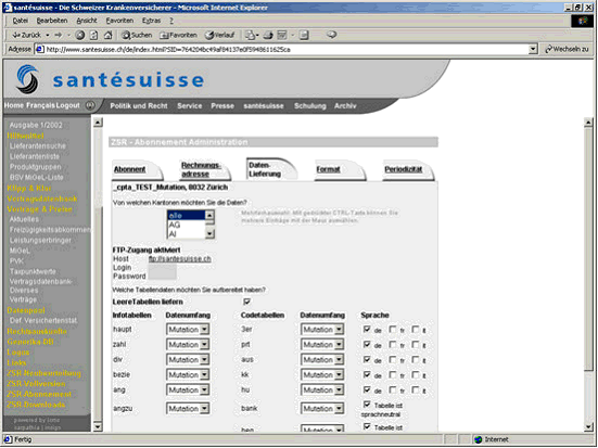 Abb. 3: Zahlstellen-Register Abonnement (ZSR-Abo)