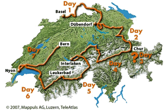 Abb. 1: Gigathlon-Strecke Abb. 1: Gigathlon-Strecke