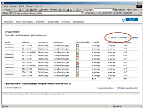 Abb. 7: Neuer Warenkorb Abb. 7: Neuer Warenkorb