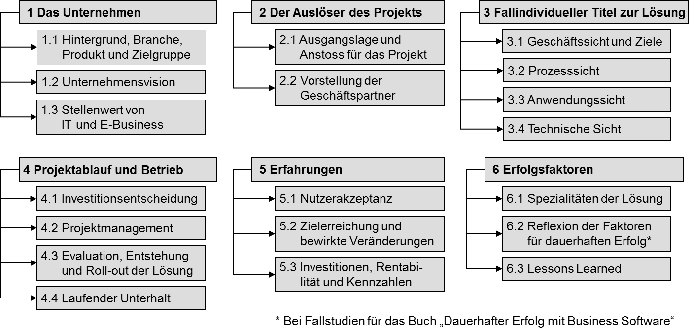 Einheitliche Systematik der Fallstudien